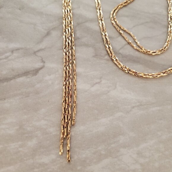 ✨ LOFT Gold Multi Chain Classic Tassel Pendant Necklace ✨ - Picture 2 of 9